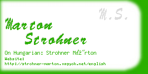 marton strohner business card